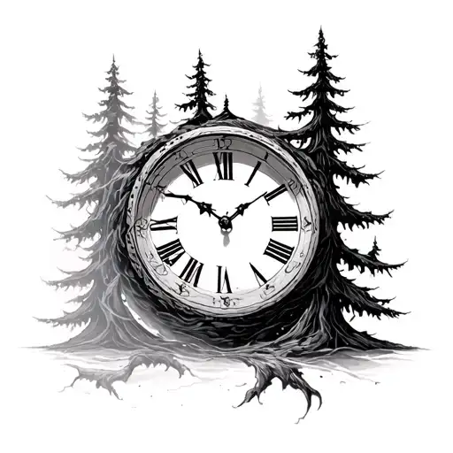 Trees Inside A Clock