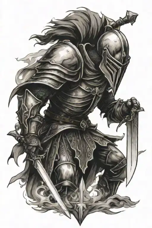 A Scary Knight Is Walking Towards Me With A Sword In His Hand