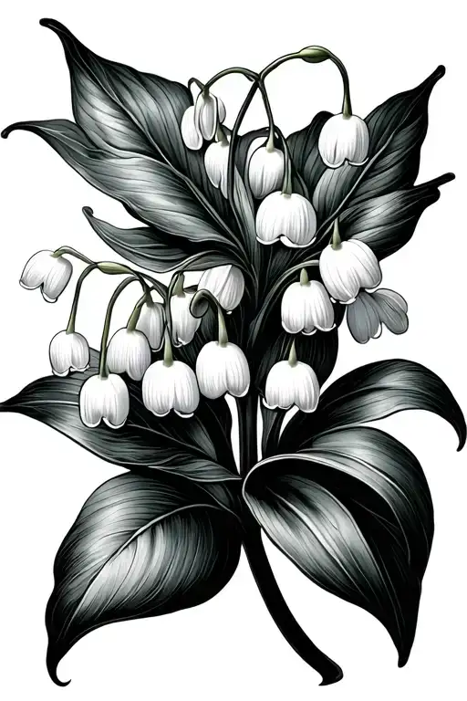 Lily Of The Valley Flower Intertwined Fineline