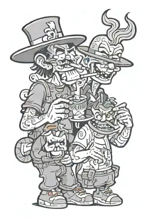 90S Cartoon Characters Smoking Weed