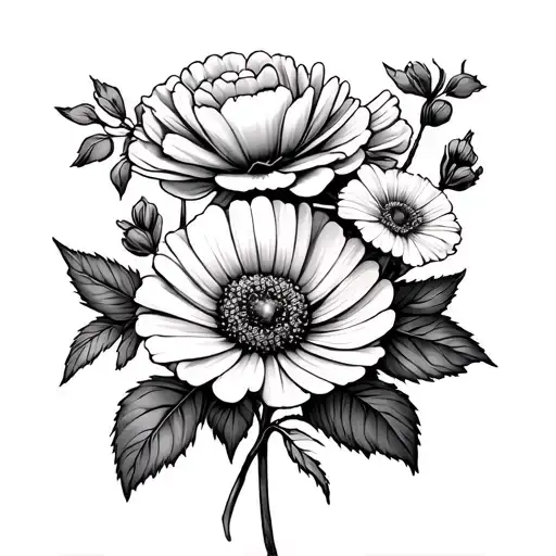 Carnations Marigolds Chrysmthumum Dephium Daisy Roses Poppy