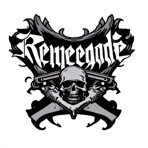 Renegade Word Across Top Of Back