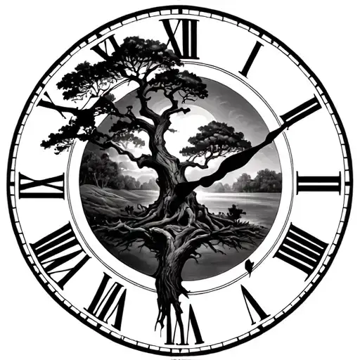 Tree Growing In The Clock