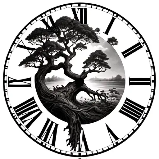 Tree Growing In The Clock