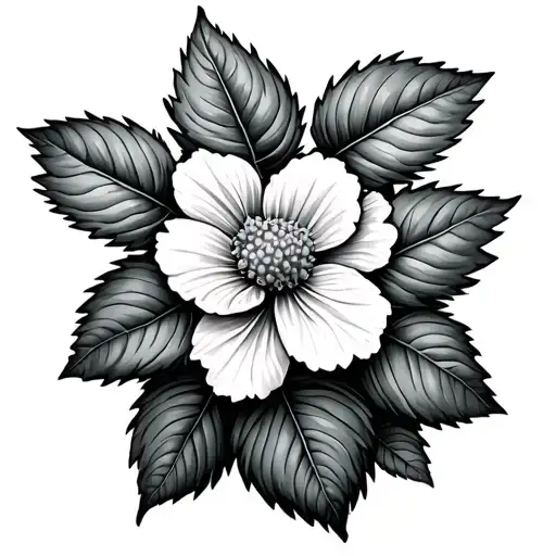 Strawberry Plant With Flowers