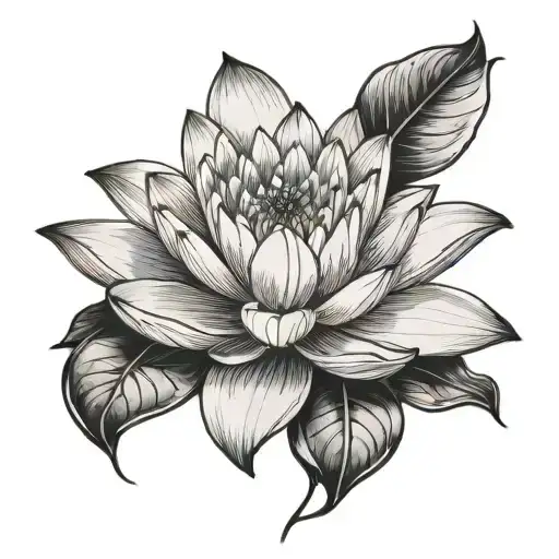 White Water Lily Blooming