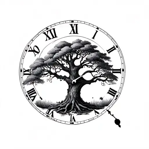 Tree Inside A Clock
