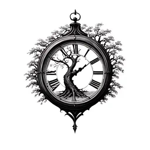 Tree Inside A Clock