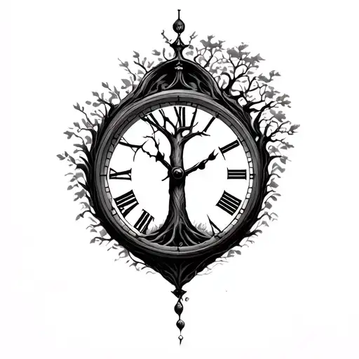 Tree Inside A Clock