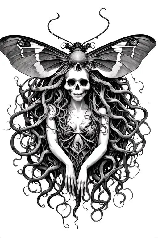 Medusa And Death Moth Emerging