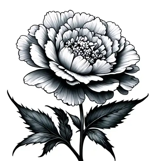 Feminine Fine Line Carnation Single Flower