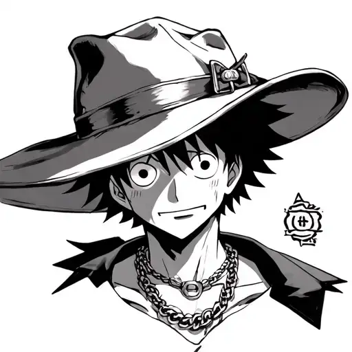 Luffy With Sabo's Hat And Ace's Necklace
