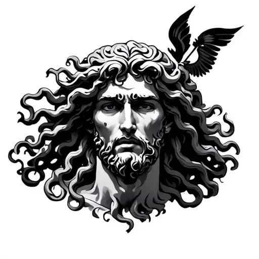Greek God Alongside Medusa