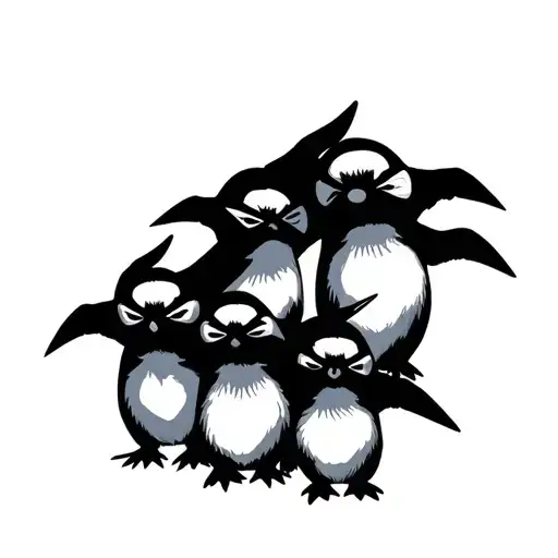 Ninja Penguin Family Of 5