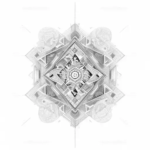 A Guitar Surrounded By Intricate Geometric Patterns