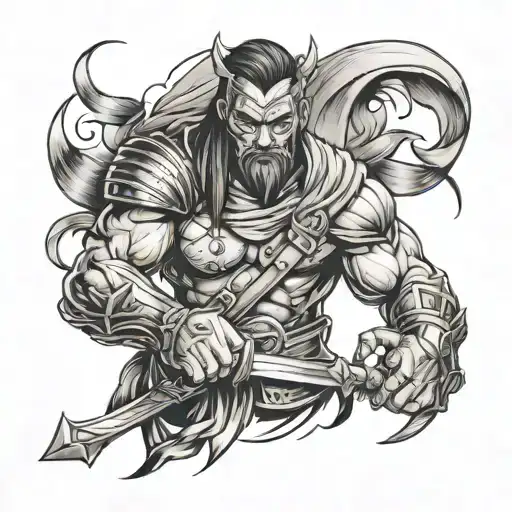 Design A Tattoo Of A Fierce Fighter With A Hidden Stash Of Money As A Tattoo On Their Body