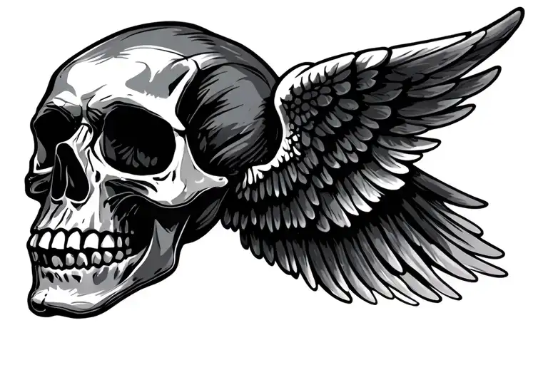 Skull With Wing