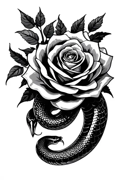 Cobra Snake And Rose