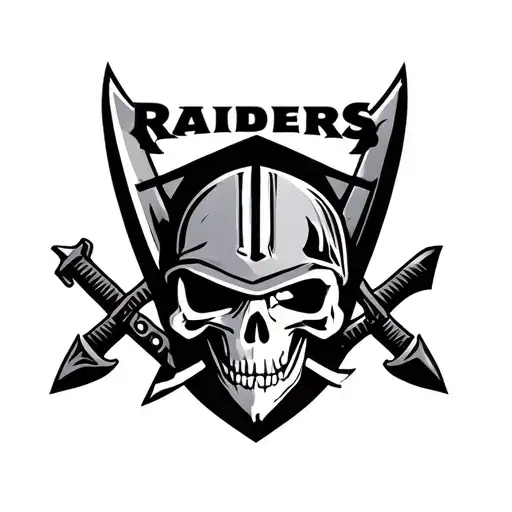 Raider Logo With One Sword In Hand