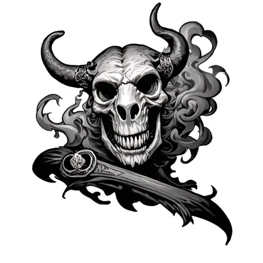 Charr Skeleton With Don Julio Around Smoke Coming Together