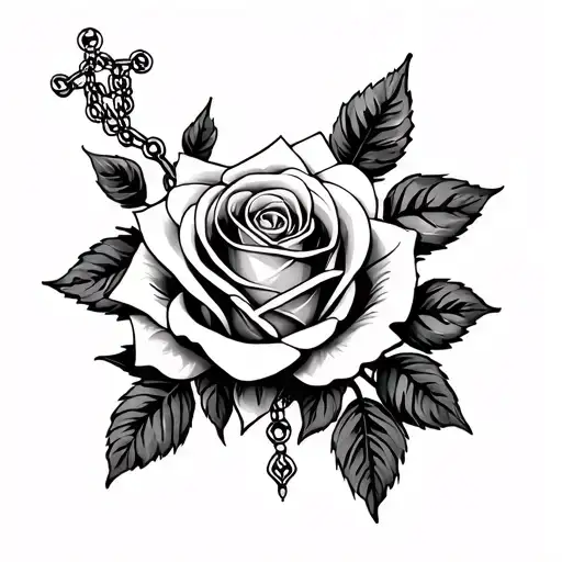 Rosary And Rose