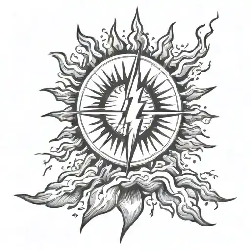 Sun And Lightning Bolt