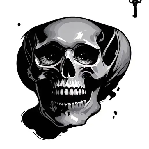 Skull With Key In Eye Socket Inside