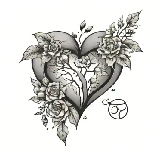 A Symbolic Representation Of Love And Life In A Minimalist Black-grey Style