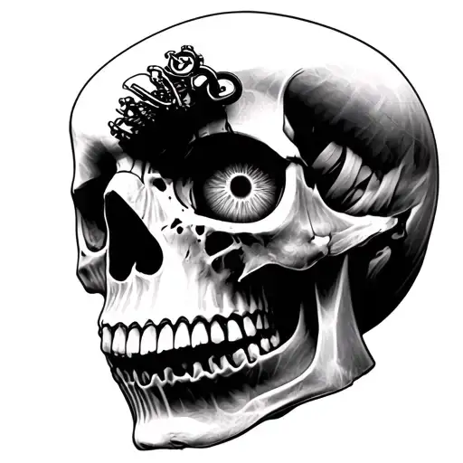 X-ray Of Skull With Key In Eye Socket