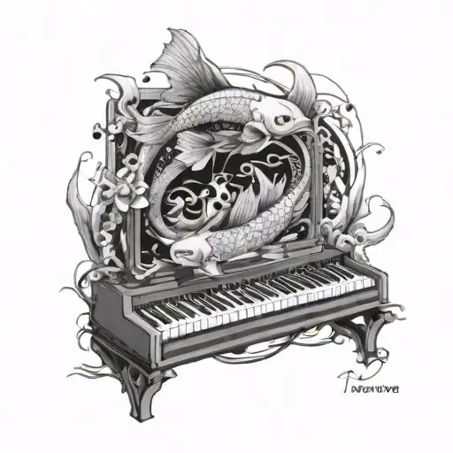 A Programmer's Keyboard Entwined With Elegant Koi Fish Swimming In A Digital Ocean