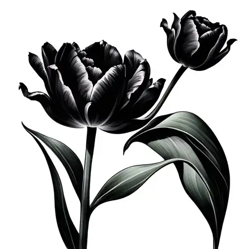 2 Tulips Black