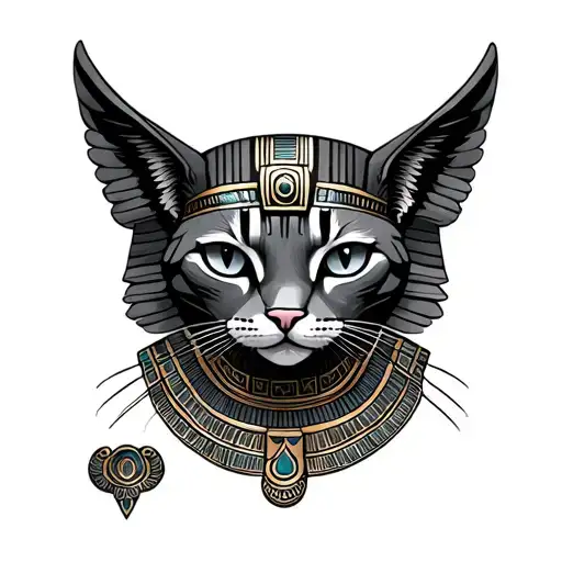 Egyptian Winged Cat Retro
