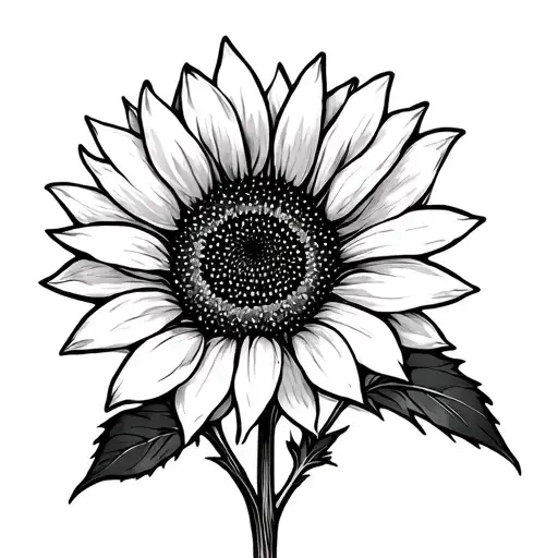Single Line Sunflower Blooming