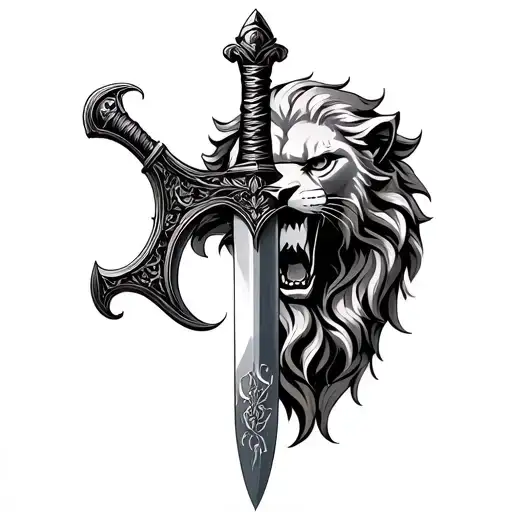 Dagger With Lion Head As Handle Head