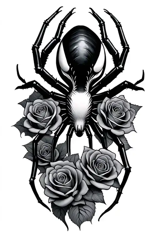 Venom Spider With Roses