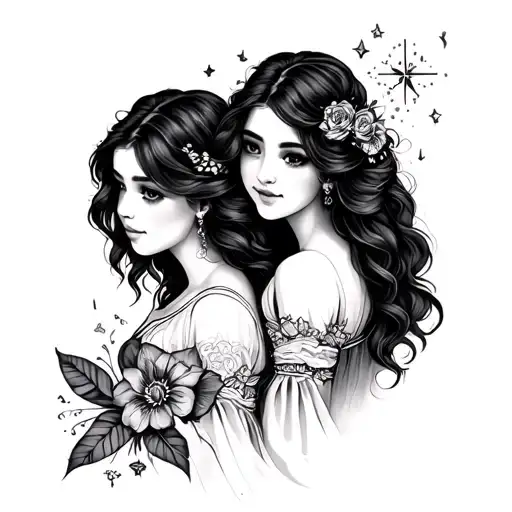 Sister Tattoo For April And July Star
