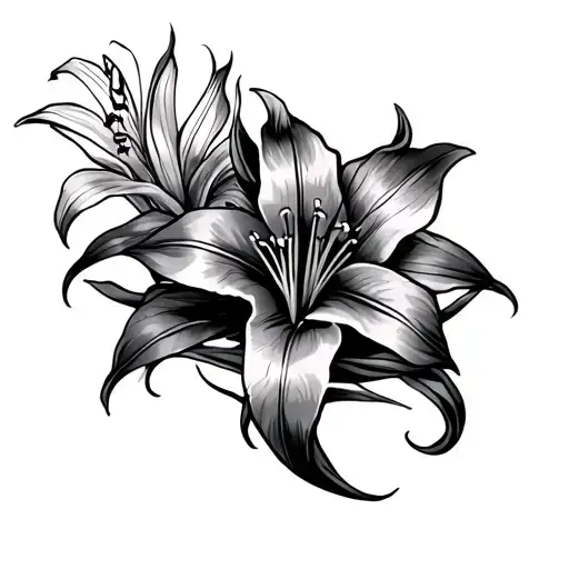 Western Spine Tattoo With Tiger Lilly's