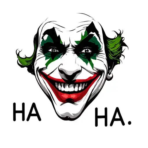 Joker Smile With The Words Ha Ha Ha