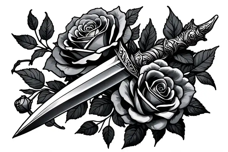 Roses And Dagger Wrapped