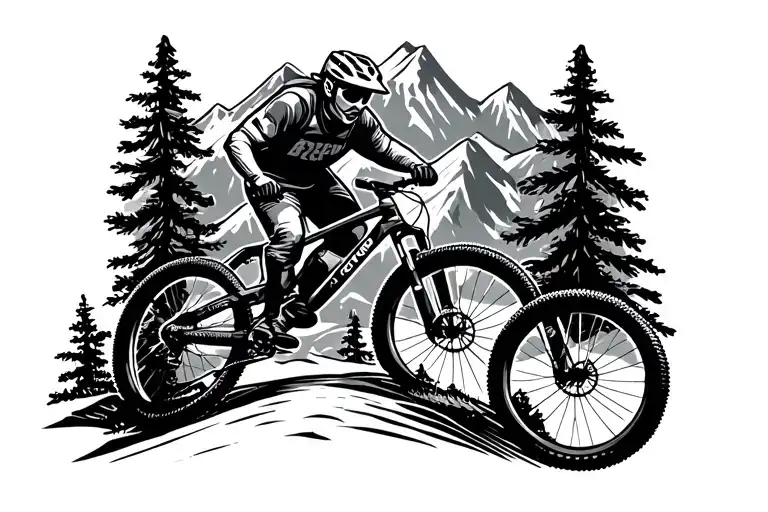 Mountain Mountain Biker Hiker Runner Geocaching Logo