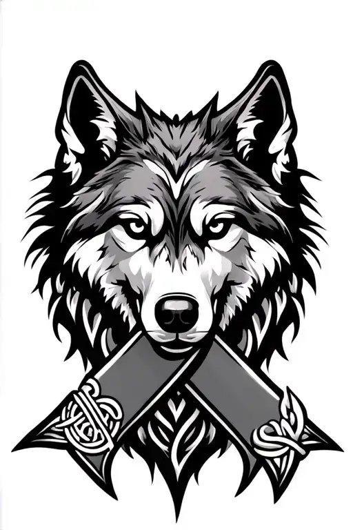 Celtic Wolf Cancer Ribbon Intertwined