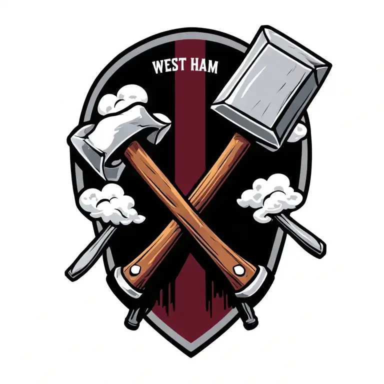 Crossed Hammers Incourperated For West Ham Hammers And Clouds