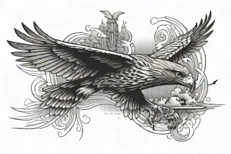 Hawk Jumping Over A Plane