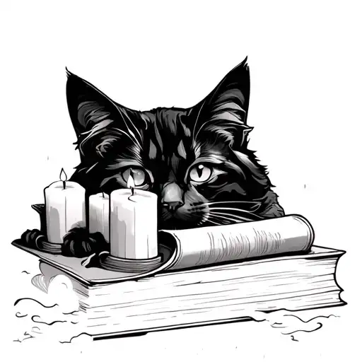 Thunderstorm Rain Clouds Candles Books Cat