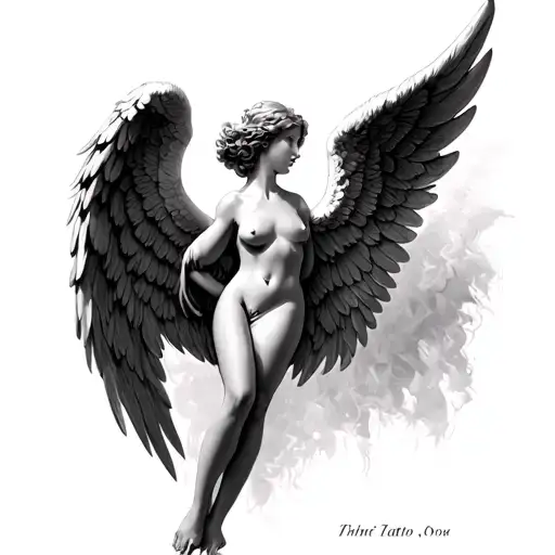 Realistic Angel Wings With 1947 In The Middle