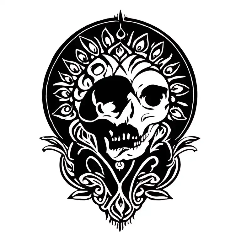 Black And White Simple Mandalla With Text At The Bottom And Styled