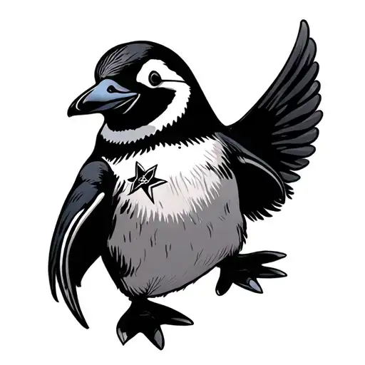 Penguin With Navy And Ems Star