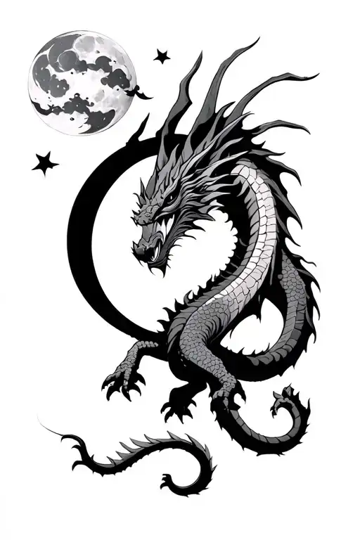 Dragon Going To The Moon