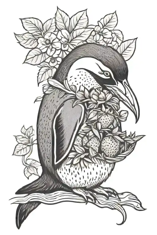 Penguin Eating Strawberry