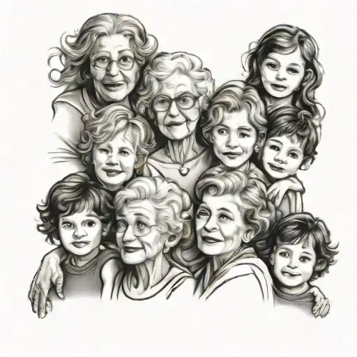 Grandmother With 5 Children And 8 Grandchildren And 4 Greatgrandchildren